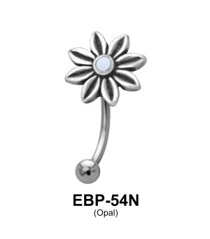 Flower Shaped Eyebrow Piercing EBP-54 Opal